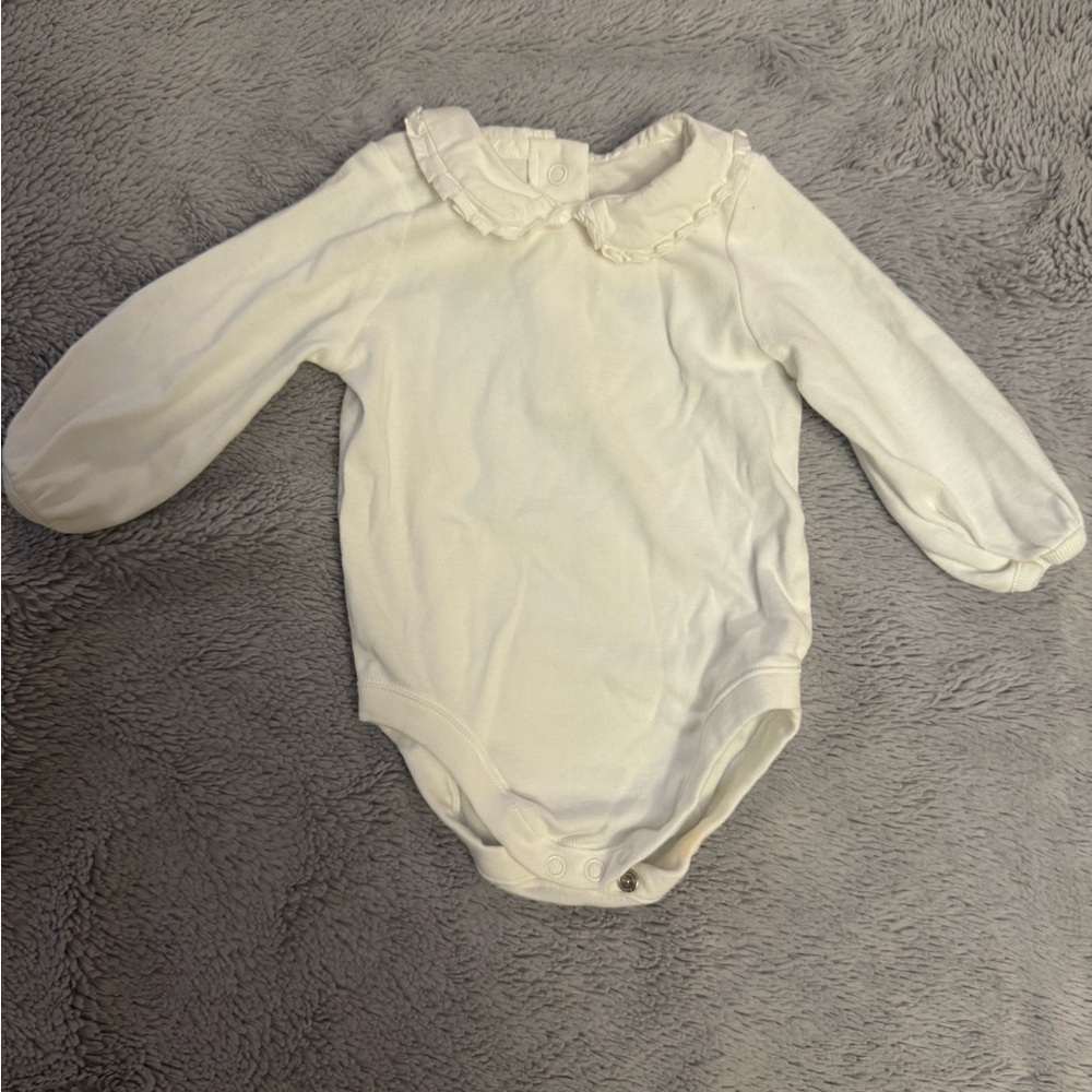 Janie and Jack Cream Long Sleeve Bodysuit